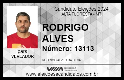 Candidato RODRIGO ALVES 2024 - ALTA FLORESTA - Eleições