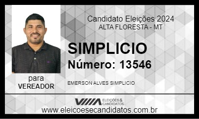 Candidato SIMPLICIO 2024 - ALTA FLORESTA - Eleições