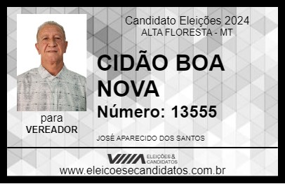 Candidato CIDÃO BOA NOVA 2024 - ALTA FLORESTA - Eleições