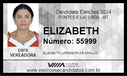 Candidato ELIZABETH 2024 - PONTES E LACERDA - Eleições