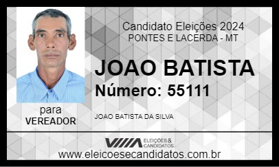 Candidato JOAO BATISTA 2024 - PONTES E LACERDA - Eleições