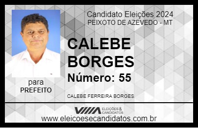 Candidato CALEBE BORGES 2024 - PEIXOTO DE AZEVEDO - Eleições