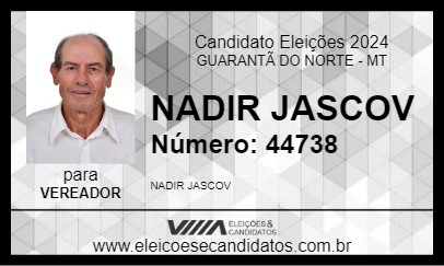 Candidato NADIR JASCOV 2024 - GUARANTÃ DO NORTE - Eleições