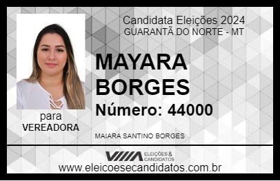 Candidato MAYARA BORGES 2024 - GUARANTÃ DO NORTE - Eleições