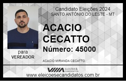 Candidato ACACIO CECATTO 2024 - SANTO ANTÔNIO DO LESTE - Eleições