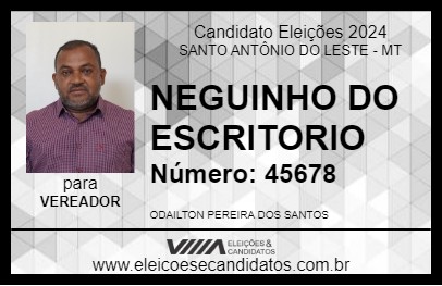 Candidato NEGUINHO DO ESCRITORIO 2024 - SANTO ANTÔNIO DO LESTE - Eleições