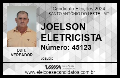 Candidato JOELSON ELETRICISTA 2024 - SANTO ANTÔNIO DO LESTE - Eleições