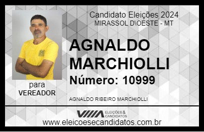 Candidato AGNALDO MARCHIOLLI 2024 - MIRASSOL D\OESTE - Eleições