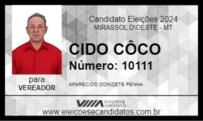 Candidato CIDO CÔCO 2024 - MIRASSOL D\OESTE - Eleições