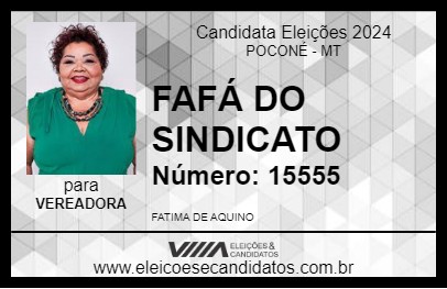 Candidato FAFÁ DO SINDICATO 2024 - POCONÉ - Eleições