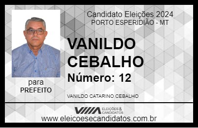 Candidato VANILDO CEBALHO 2024 - PORTO ESPERIDIÃO - Eleições