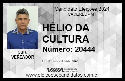 Candidato HÉLIO DA CULTURA 2024 - CÁCERES - Eleições