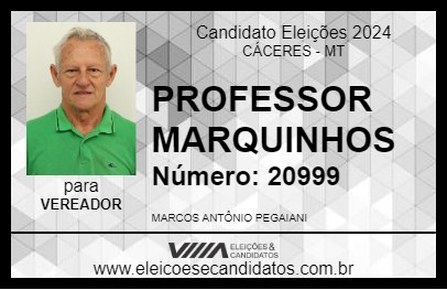 Candidato PROFESSOR MARQUINHOS 2024 - CÁCERES - Eleições