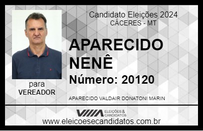 Candidato APARECIDO NENÊ 2024 - CÁCERES - Eleições