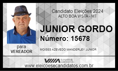 Candidato JUNIOR GORDO 2024 - ALTO BOA VISTA - Eleições