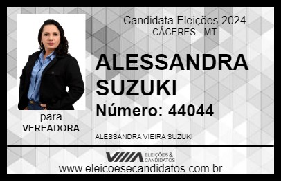 Candidato ALESSANDRA SUZUKI 2024 - CÁCERES - Eleições