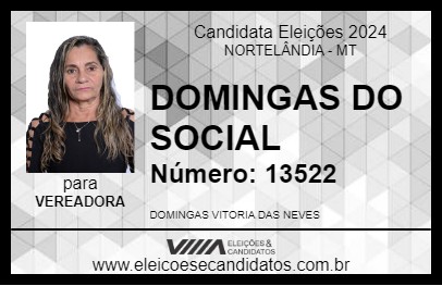 Candidato DOMINGAS DO SOCIAL 2024 - NORTELÂNDIA - Eleições