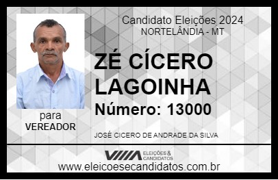 Candidato ZÉ CÍCERO LAGOINHA 2024 - NORTELÂNDIA - Eleições