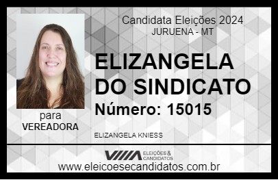 Candidato ELIZANGELA DO SINDICATO 2024 - JURUENA - Eleições