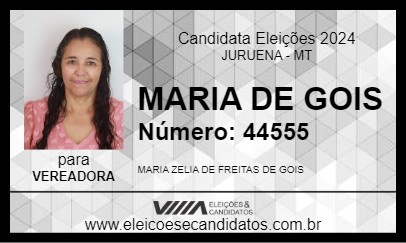 Candidato MARIA DE GOIS 2024 - JURUENA - Eleições