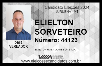 Candidato ELIELTON SORVETEIRO 2024 - JURUENA - Eleições