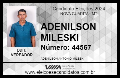 Candidato ADENILSON MILESKI 2024 - NOVA GUARITA - Eleições