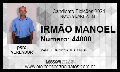 Candidato IRMÃO MANOEL 2024 - NOVA GUARITA - Eleições