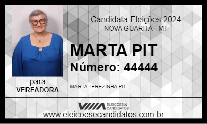 Candidato MARTA PIT   2024 - NOVA GUARITA - Eleições