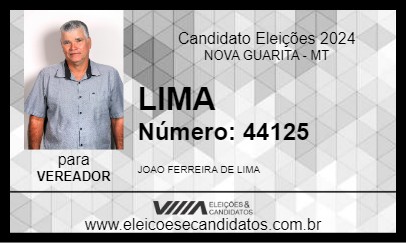 Candidato LIMA 2024 - NOVA GUARITA - Eleições