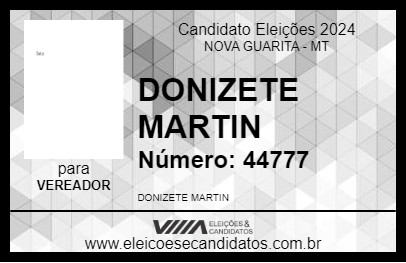 Candidato DONIZETE MARTIN 2024 - NOVA GUARITA - Eleições