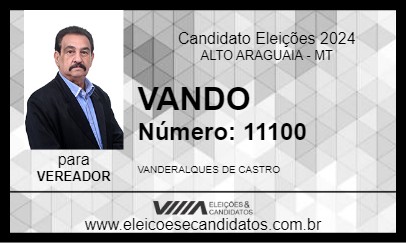 Candidato VANDO 2024 - ALTO ARAGUAIA - Eleições