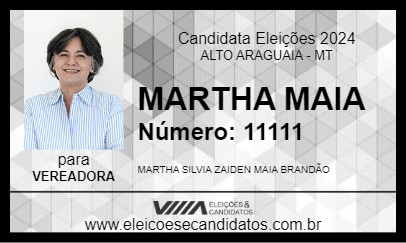 Candidato MARTHA MAIA 2024 - ALTO ARAGUAIA - Eleições