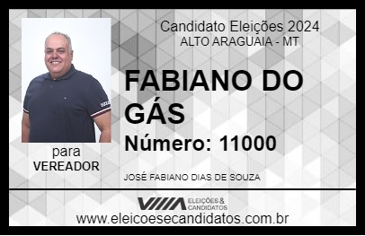 Candidato FABIANO DO GÁS 2024 - ALTO ARAGUAIA - Eleições