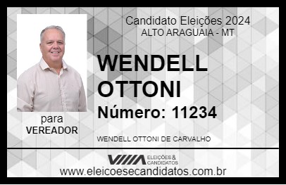 Candidato WENDELL OTTONI 2024 - ALTO ARAGUAIA - Eleições