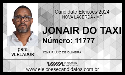 Candidato JONAIR DO TAXI 2024 - NOVA LACERDA - Eleições