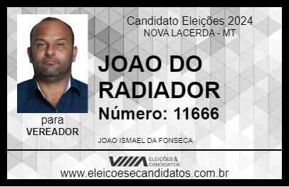 Candidato JOAO DO RADIADOR 2024 - NOVA LACERDA - Eleições