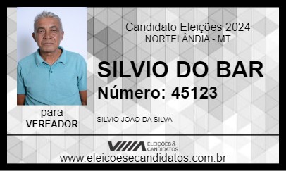 Candidato SILVIO DO BAR 2024 - NORTELÂNDIA - Eleições