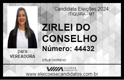 Candidato ZIRLEI (DINDA) 2024 - ITIQUIRA - Eleições