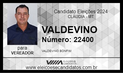 Candidato VALDEVINO 2024 - CLÁUDIA - Eleições