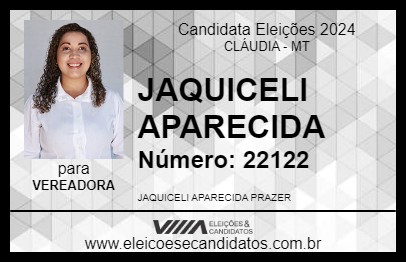 Candidato JAQUICELI APARECIDA 2024 - CLÁUDIA - Eleições