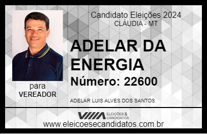 Candidato ADELAR DA ENERGIA 2024 - CLÁUDIA - Eleições