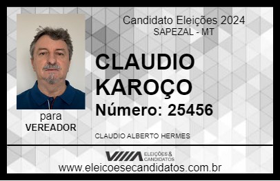 Candidato CLAUDIO KAROÇO 2024 - SAPEZAL - Eleições