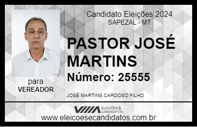 Candidato PASTOR JOSÉ MARTINS  2024 - SAPEZAL - Eleições