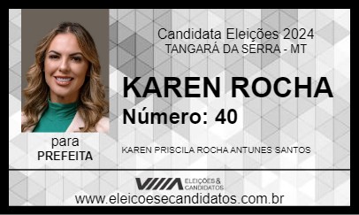 Candidato KAREN ROCHA 2024 - TANGARÁ DA SERRA - Eleições