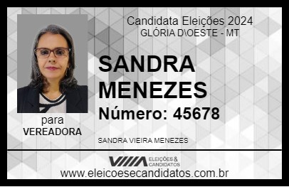 Candidato SANDRA MENEZES 2024 - GLÓRIA D\OESTE - Eleições