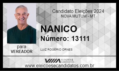 Candidato NANICO 2024 - NOVA MUTUM - Eleições