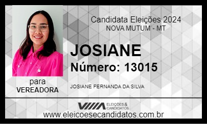 Candidato JOSIANE 2024 - NOVA MUTUM - Eleições