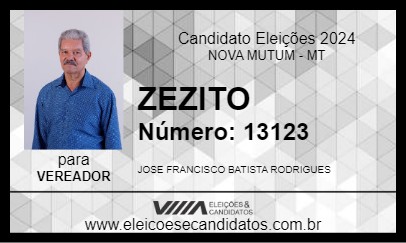 Candidato ZEZITO 2024 - NOVA MUTUM - Eleições