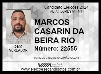 Candidato MARCOS CASARIN DA BEIRA RIO 2024 - ALTA FLORESTA - Eleições