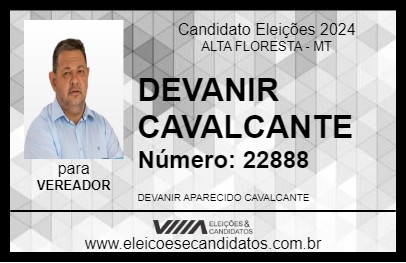 Candidato DEVANIR CAVALCANTE 2024 - ALTA FLORESTA - Eleições